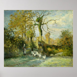 Pissarro - The Goose Girl At Montfoucault Poster