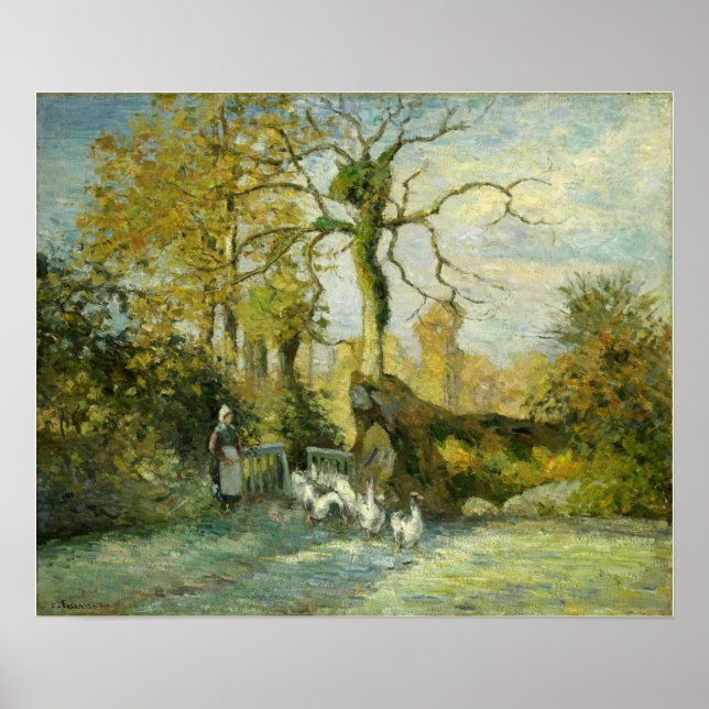 Pissarro - The Goose Girl At Montfoucault Poster (Front)