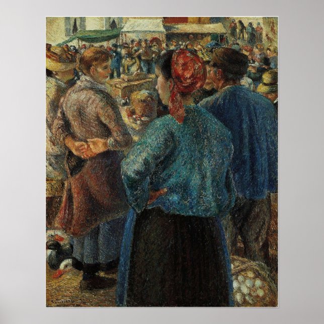 Pissarro - The Poultry Market At Pontoise 1882 Poster (Front)