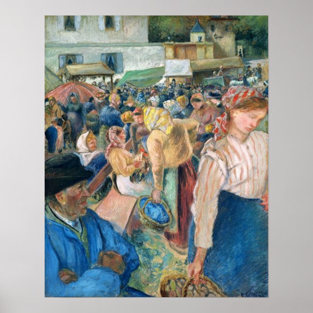 Pissarro - The Poultry Market Pontoise 1892 Poster (Front)