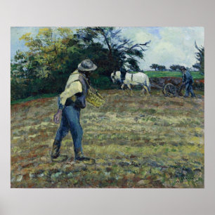 Pissarro - The Sower And The Ploughman Poster