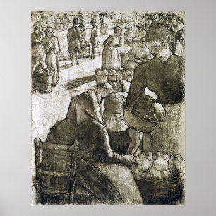 Pissarro - Vegetable Market In Pontoise Poster