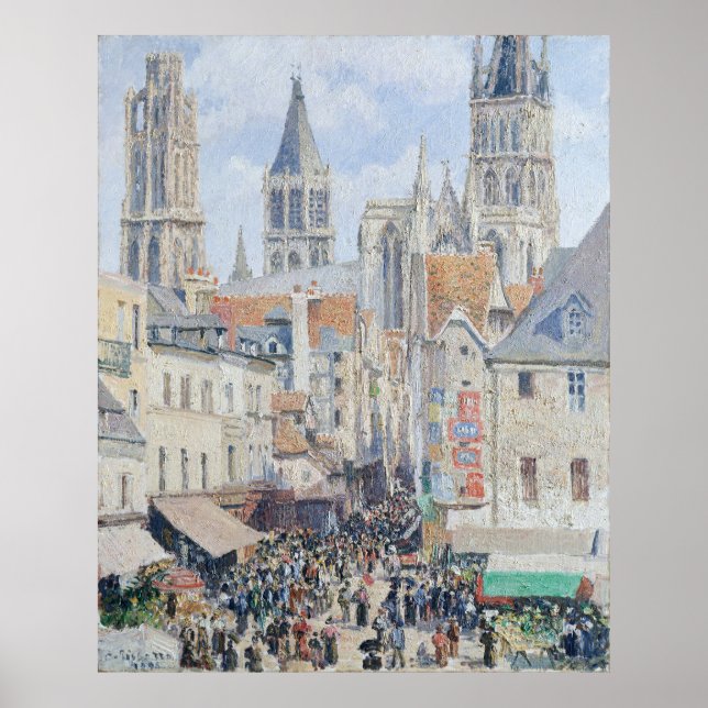 Pissarro's Grocery Street, Rouen Poster (Front)