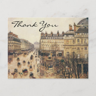 Pissarro's Place du Théâtre Français, Paris: Rain Postcard