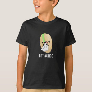 Pist-achioo Funny Sneezing Pistachio Pun Dark BG T-Shirt