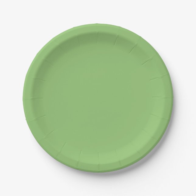 Pistachio-Coloured Paper Plates (Front)