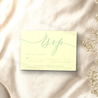 Pistachio & Cream Minimal Modern RSVP Card