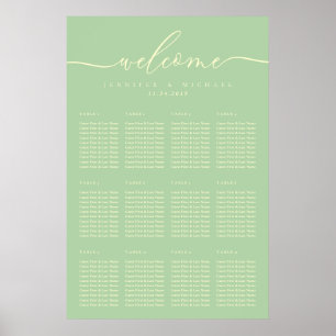 Pistachio & Cream Party Celebration Seat Welcome Poster