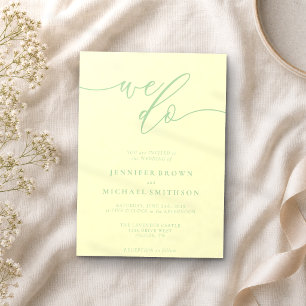 Pistachio & Cream Signature We Do Typo Wedding Invitation