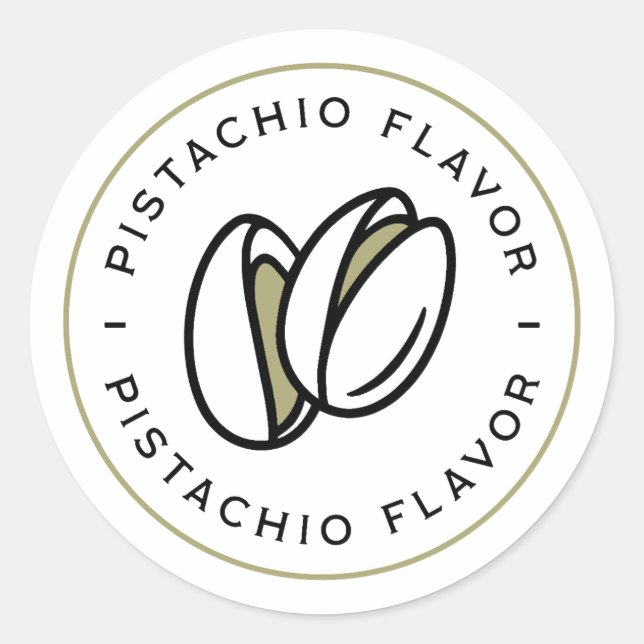 Pistachio flavour homemade aesthetic classic round sticker (Front)