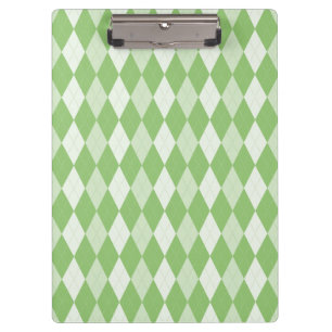 Pistachio Green Argyle Pale Green Small Diamond Clipboard