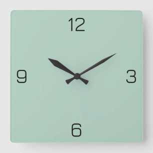 Pistachio Green B2D3C2 Colour - Option to Add Name Square Wall Clock