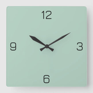 Pistachio Green B2D3C2 Colour - Option to Add Name Square Wall Clock