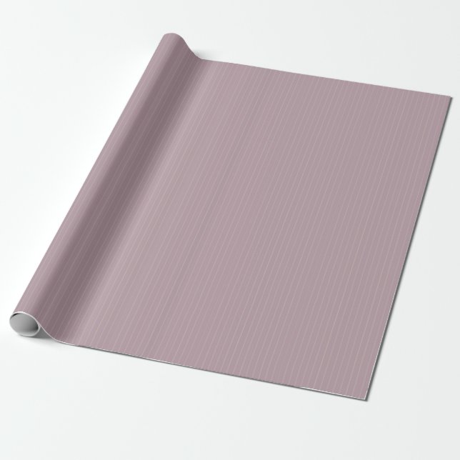 Pistachio Green Chalky Stripes on Mauve Mist Wrapping Paper (Unrolled)