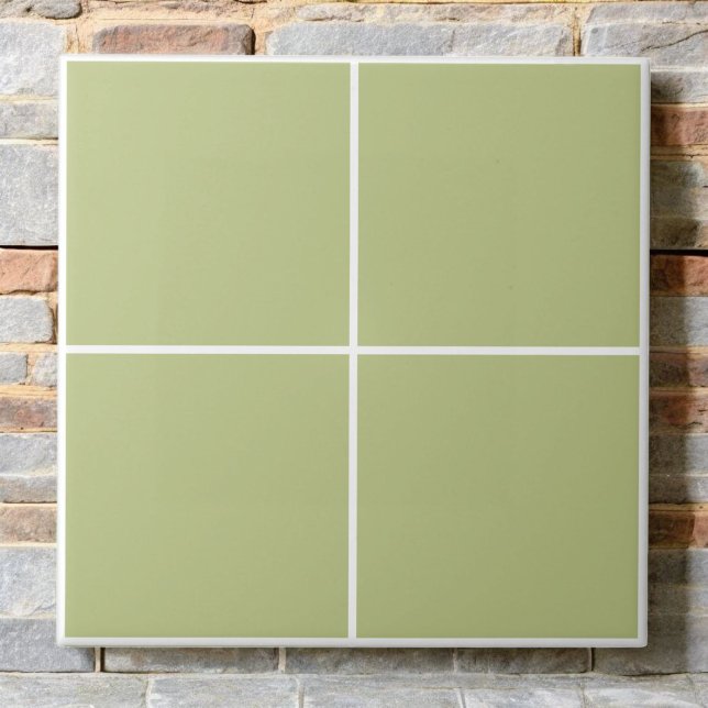 Pistachio Green Chequered Monochrome Minimalist  Tile (Creator Uploaded)