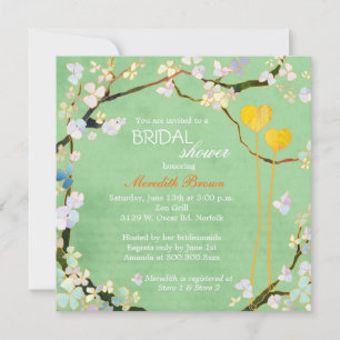 Pistachio Green Floral Bridal Shower Invitation