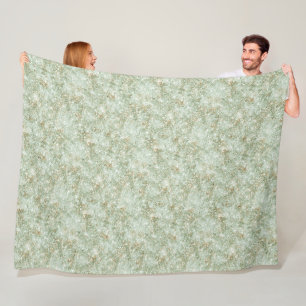 Pistachio Green Glitzy Faux Glitter Birthday Fleece Blanket