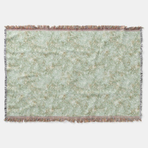 Pistachio Green Glitzy Faux Glitter Birthday Throw Blanket