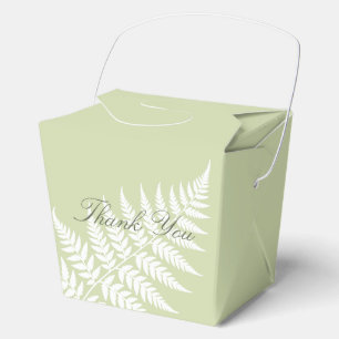 Pistachio Green White Fern Medium Thank You Favour Box