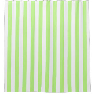Pistachio Green White Vertical Stripe NL #0 Shower Curtain