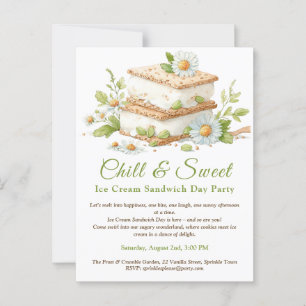 Pistachio Ice Cream Sandwich Day Watercolor Postcard