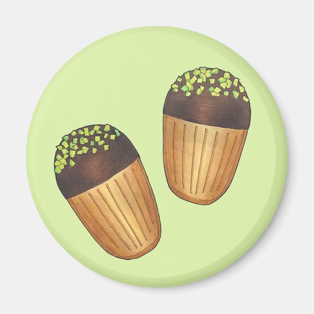 Pistachio Madeleines French Pastry Pastries Baking Magnet (Front)
