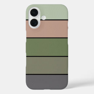 Pistachio Nut Shell Green Peach Purple Stripes iPhone 16 Case