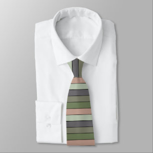 Pistachio Nut Shell Green Peach Purple Stripes  Tie