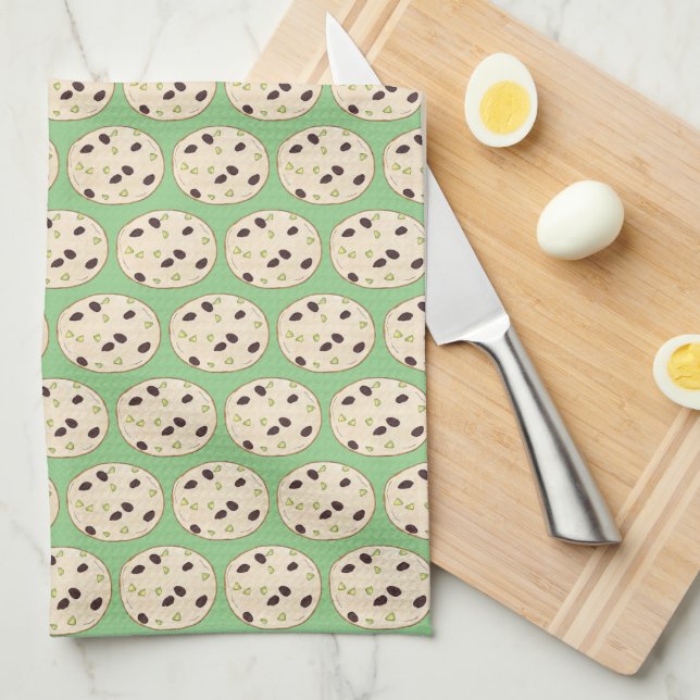 Pistachio Shortbread Biscuit Cookie Baking Pastry Tea Towel (Quarter Fold)