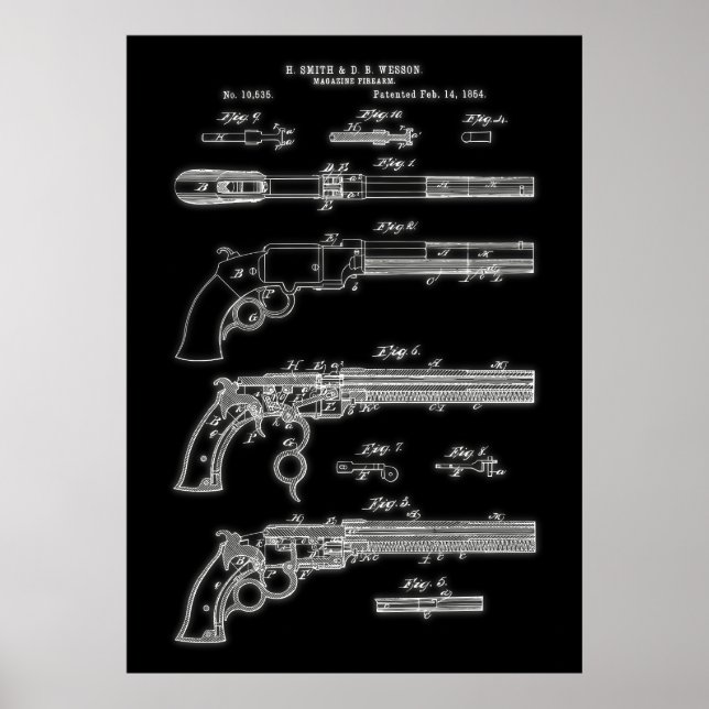 Pistol 1854 patent poster (Front)