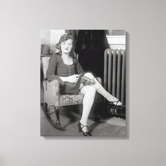 Pistol Hidden in Garter, 1922 Canvas Print (Front)