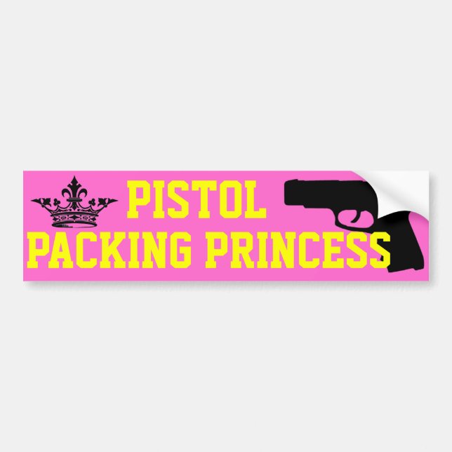 Pistol Packing Princess Bumper Sticker (Front)