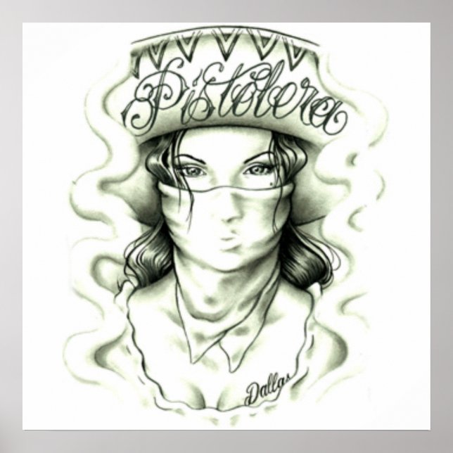 pistolera tattoo motif poster (Front)
