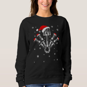 Piston Auto Plug Santa Hat Bike Car Mechanic Chris Sweatshirt
