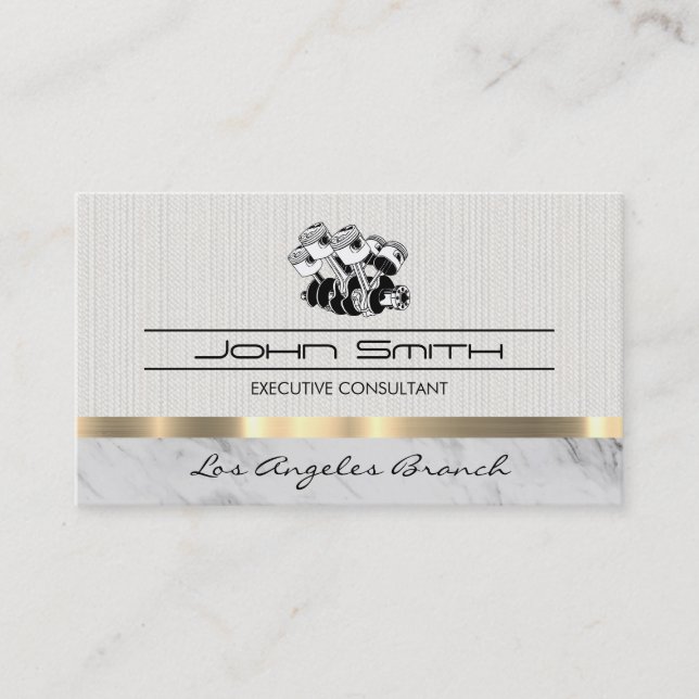 Piston Car Engine Business Card (Front)