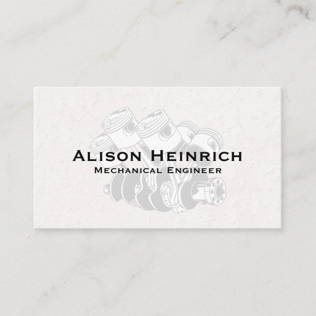 Piston Car Engine Business Card (Front)