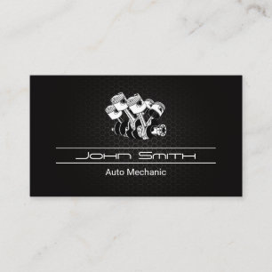 Piston Car Engine    Carbon Fibre Pattern Business Card