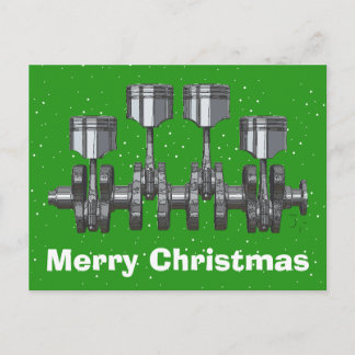 Piston Crankshaft Holiday Postcard