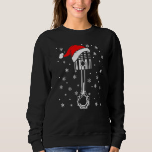 Piston Santa Hat Bike Car Mechanic Ugly Christmas Sweatshirt