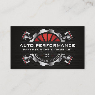 Pistons Gear Metallic Business Card