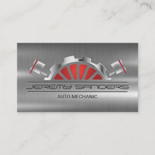 Pistons Metallic Auto Services Business Card
