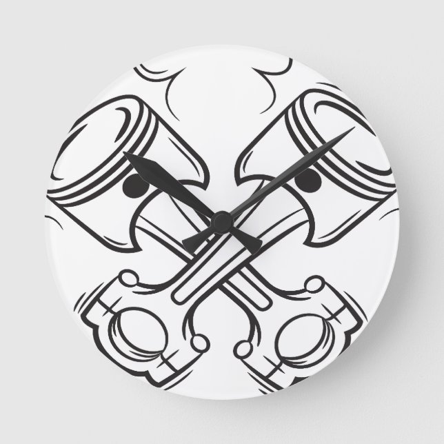 Pistons Round Clock (Front)