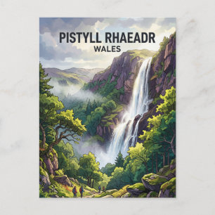 Pistyll Rhaeadr Waterfall, Llanrhaeadr-ym-Mochnant Postcard