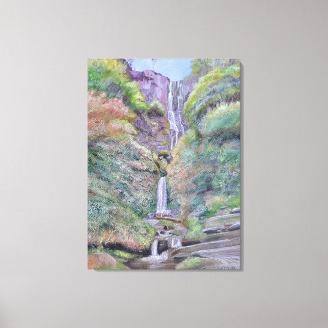 Pistyll Rhaeadr Waterfall, Wales Canvas Print (Front)