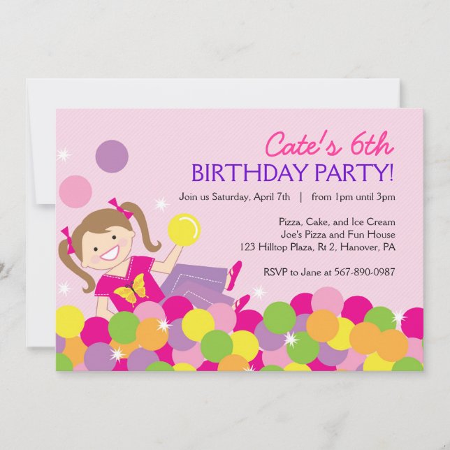 Pit Ball Birthday Party Invitations (Front)