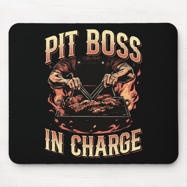 Pit Boss In Charge Bbq Grill Masters Pitmaster Mea Mouse Mat (Front)