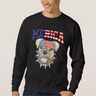 Pit Bull 4th Of July Merica Men American Flag Sung Sweatshirt