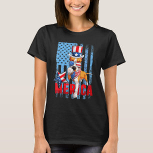 Pit Bull 4th of July Merica Men Women USA Flag Dog T-Shirt