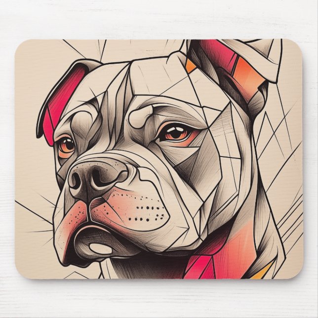 Pit Bull Abstract Portrait  Mouse Mat (Front)