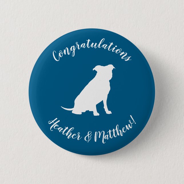 Pit Bull Baby Shower Dog Pitbull Blue Boy 6 Cm Round Badge (Front)